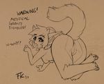  2017 anthro breasts cat english_text feline female fluff-kevlar mammal monochrome nude pussy raised_tail simple_background sketch solo text warning_(fluff-kevlar) 