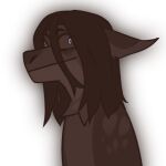 1:1 alpha_channel ambiguous_gender anthro blue_eyes brown_body brown_fur brown_hair corzh77 dragon ears_back fur furred_dragon hair looking_at_viewer mouth_closed pivoted_ears simple_background solo transparent_background wide_eyed