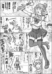  apron bunny_tail choker comic garter_straps greyscale heart hidehirou high_heels mahou_shounen_miracle_hachirou monochrome nanno_hachirou one_eye_closed original pleated_skirt skirt sweatdrop tail the_legend_of_zelda thighhighs translation_request triforce wand zxzx 