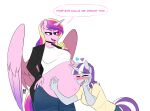 &lt;3 anthro anthrofied belly big_belly blush clothing equid equine female friendship_is_magic fur hasbro hi_res horn hugging_belly mammal my_little_pony pink_body pink_fur princess_cadance_(mlp) purple_eyes redxbacon twilight_velvet_(mlp) unbirthing unicorn vaginal vore white_body white_fur winged_unicorn wings your_son_calls_me_mommy_too