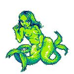 1:1 alpha_channel breasts cc-by-nc-nd creative_commons digital_media_(artwork) female fin fingers green_body hair low_res marine merfolk moawling pixel_(artwork) simple_background solo split_form tail tail_fin transparent_background