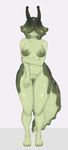  2017 areola breasts digital_drawing_(artwork) digital_media_(artwork) dripping eye_stalk female gastropod geier green_skin humanoid looking_at_viewer navel nipples nude puffy_nipples pussy slime slimy slug solo standing thick_thighs wet 