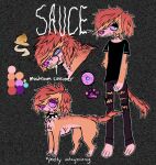 ambiguous_gender anthro black_collar canid canine canis collar domestic_dog feral fungus goth hi_res mammal model_sheet mushroom sauce_(spitthesauce) solo spitthesauce