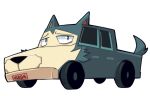 2022 ambiguous_gender beastars black_nose canid canine canis car digital_drawing_(artwork) digital_media_(artwork) drawfee drawfee_(copyright) eyebrows fur fur_markings karina_farek legoshi_(beastars) living_car living_machine living_vehicle machine mammal markings prick_ears simple_background solo tail tire truck_(vehicle) vehicle what white_background window wolf