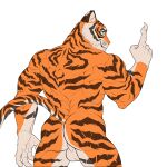 absurd_res anthro balls butt claws epic_games felid fortnite genitals hi_res male mammal muscular muscular_anthro muscular_male oscar_(fortnite) pantherine solo sonzaimono stripes tiger