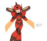  1girl 2023 armor autobot azuredawn40 blue_eyes colored_skin helmet highres humanoid_robot mechanical_wings open_mouth panties red_panties robot robot_girl shoulder_armor simple_background solo transformers twitch_(transformers) underwear white_background wings yellow_eyes 
