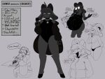 abdominal_bulge absurd_res anthro black_body black_fur black_hair bovid caprine duo english_text female fur goat hair hi_res inky_entropy mammal struggling struggling_prey text vore