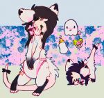 abstract_background ageplay alternative_fashion ambiguous_gender american_opossum clothed clothing diaper feral fr34kpet fur ghost hi_res infantilism mammal marsupial roleplay scene_(fashion) semi-anthro solo spirit underwear virginia_opossum wearing_diaper white_body white_fur