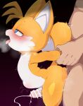 anal anal_penetration anthro biped canid canine censor_bar duo erection fox from_behind_position fur genitals hi_res himimi human male male/male mammal miles_prower open_mouth penetration penile penile_penetration penis sega sex side_view size_difference sonic_the_hedgehog_(series) tan_body white_body white_fur yellow_body yellow_fur