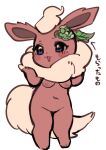 absurd_res anthro areola biped blue_eyes breasts eeveelution female flareon fur generation_1_pokemon hi_res japanese_text navel nintendo nipples oposa orange_body pokemon pokemon_(species) solo tan_body tan_fur text