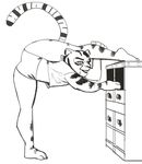  anthro black_and_white drawer feline female flexible kung_fu_panda mammal master_tigress monochrome necrolepsy smile solo tiger 