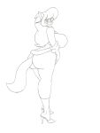 anthro big_breasts big_butt breasts butt callie_briggs clothed clothing domestic_cat eyewear felid feline felis female footwear glasses hanna-barbera hi_res high_heels krocialblack mammal solo swat_kats