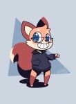 anthro clothing eyewear gingy_(gingy_k_fox) gingy_k_fox glasses hi_res looking_at_viewer simple_style smile solo
