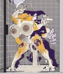 absurd_res against_surface anthro balls bandai_namco bathroom big_breasts big_penis bodily_fluids breasts breasts_against_shower_door breasts_on_glass canid canine couple_sex cum cum_in_pussy cum_inside dadoradefit digimon digimon_(species) duo female fox genital_fluids genitals hi_res humanoid imp impmon kissing leaking_cum male male/female mammal nude on_glass penetration penis renamon romantic romantic_couple sex shower shower_sex soap soap_bubbles soapy soapy_breasts vaginal vaginal_penetration