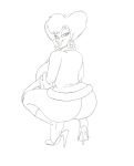 absurd_res anthro big_breasts big_butt breasts butt canid canine clothed clothing disney ear_piercing female footwear goof_troop hi_res high_heels krocialblack looking_at_viewer mammal mature_anthro mature_female peg_pete piercing smile solo twerking