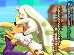  1boy 1girl artist_request censored cum digimon furry penis pussy renamon terriermon 