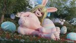 16:9 3d_(artwork) absurd_res anthro anus balls beach big_breasts blonde_hair blowing_kiss blue_eyes blush bodily_fluids breasts clothed clothing digital_media_(artwork) easter easter_egg egg erection feet female first_person_view flower foot_focus fur geara genital_fluids genitals group group_sex hair heart_symbol hi_res holidays huge_breasts lagomorph looking_at_viewer mammal nipples nude open_mouth outside paws plant presenting presenting_anus presenting_breasts pussy sex sharperit simple_background smile soles solo spring summer teeth thick_thighs toes tongue tree trio white_background white_body white_fur widescreen
