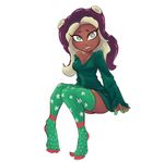  2017 ambris cephalopod clothed clothing female hi_res humanoid legwear looking_at_viewer marina_(splatoon) marine nintendo not_furry octoling simple_background smile socks solo splatoon tentacle_hair tentacles video_games white_background 