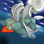  anthro balls butt daikuhiroshiama drampa looking_at_viewer male night nintendo pok&eacute;mon pok&eacute;mon_(species) solo video_games wet 