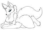 3_fingers 4_toes alpha_channel alrecsolus anthro arctic_fox arm_tuft big_butt big_ears blue_eyes breasts butt canid canine chest_tuft digitigrade elbow_tuft feet female fingers fluffy fox fur hi_res looking_at_viewer lying mammal outline pawpads shoulder_tuft solo tail toes true_fox tuft white_body white_fur white_outline