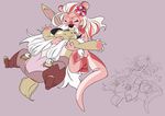  cuddling cute eyewear flower fur glasses hug made_in_abyss malu&#039;kalea mammal mustelid nanachi otter pink_fur plant sexilydrawn 