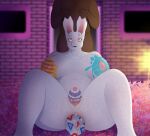 anthro big_breasts bodily_fluids boss_monster_(undertale) bovid breasts caprine digital_media_(artwork) duo easter egg female fur generation_2_pokemon genital_fluids genitals goat holidays horn humanoid long_ears male mammal mature_anthro mature_female nintendo nipples nude oviposition penetration pokemon pokemon_(species) pussy simple_background smile thick_thighs togepi tongue toriel undertale undertale_(series) white_body white_fur xenolith0