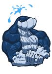 anthro baleen_whale biceps big_muscles blue_body blue_whale cetacean deltoids flexing forearms huge_muscles humanoid looking_at_viewer male mammal manly marine muscular pale_body pecs plain_white solo thick_neck toony trapezius triceps water white_body