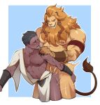 abs absurd_res afk_arena afk_journey anal anal_penetration anthro anthro_dominating_human anthro_penetrating anthro_penetrating_human arm_scar big_muscles big_nipples big_pecs black_hair blonde_mane blush bodily_fluids braided_mane brutus_(afk_arena) cum cum_in_ass cum_inside dark_body dark_skin dominant dominant_anthro dominant_male duo felid fur genital_fluids grin hair hi_res holding_partner human human_on_anthro human_penetrated interspecies larger_anthro larger_male leaking_cum lilith_games lion looking_pleasured magister_(afk_arena) male male/male male_penetrated male_penetrating male_penetrating_male mammal mane muscular muscular_anthro muscular_human muscular_male muto2000_(artist) nipples nude orgasm pantherine pecs penetration penile penile_penetration penis_in_ass pubes scar sex size_difference smaller_human smaller_male smaller_penetrated smile submissive submissive_human submissive_male sweat yellow_body yellow_fur