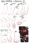 ambiguous_form ambiguous_gender black_body black_fur claws english_text fur hi_res how-to partially_colored pawpads paws rayliicious red_pawpads sketch_page solo text white_body white_fur