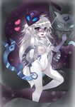  &lt;3 2017 5_fingers absurd_res anthro black_fur blush bow_(weapon) breasts canine caprine chest_tuft drooling duo female fingers fur hair hi_res holding_object holding_weapon kindred_(lol) lamb_(lol) league_of_legends long_ears long_hair looking_at_viewer mammal mask navel nipples nude open_mouth purple_eyes pussy ranged_weapon riot_games saliva shaking sheep simple_background spirit standing text tongue tongue_out tuft video_games weapon white_fur white_hair wolf wolf_(lol) 傲嬌病魔兔 