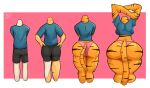  anthro big_breasts big_butt breasts butt butt_expansion clothed clothing dreamerknight expansion felid female gender_transformation growth hi_res huge_butt huge_hips huge_thighs human male mammal mtf_transformation pantherine simple_background solo species_transformation stripes tail thick_thighs tiger transformation wide_hips 