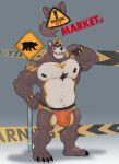  absurd_res anthro bear clothing convention convention_mascot dan_peligroso danger_sign event hi_res male mammal mascot solo underwear warning_yiff zipperhyena 