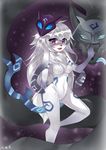  2017 5_fingers absurd_res anthro black_fur blush bow_(weapon) breasts canine caprine chest_tuft duo featureless_breasts featureless_crotch female fingers fur hair hi_res holding_object holding_weapon kindred_(lol) lamb_(lol) league_of_legends long_ears long_hair looking_at_viewer mammal mask navel nude open_mouth purple_eyes ranged_weapon riot_games sheep simple_background spirit standing tongue tongue_out tuft video_games weapon white_fur white_hair wolf wolf_(lol) 傲嬌病魔兔 