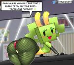 absurd_res bent_over blazedscarf breasts bunny_costume butt clothing costume female fishnet_clothing fishnet_legwear hi_res humanoid legwear mario_bros mimi_(paper_mario) nintendo paper_mario short_stack solo thick_thighs under_boob wide_hips