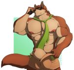  2018 abs animal_genitalia animal_penis anthro areola balls balls_outline bamwuff biceps big_balls big_muscles big_sheath biped bottomwear bottomwear_aside brown_body brown_bottomwear brown_clothing brown_fur brown_shorts bulge canid canine canine_genitalia canine_penis canis clothing clothing_aside detailed_bulge digital_drawing_(artwork) digital_media_(artwork) eyewear fur genital_outline genitals green_necktie huge_balls huge_sheath male mammal mosin muscular muscular_anthro muscular_male necktie nipples pecs penis penis_tip sheath shorts shorts_aside shorts_only simple_background smile solo sunglasses tail wolf 