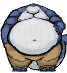  anthro belly big_belly blue_body cetacean clothed clothing comerboy75 eoghan_ocinneide_(comerboy75) hand_on_belly hi_res male mammal marine moobs musclegut muscular muscular_anthro muscular_male navel nipples obese obese_anthro obese_male overweight overweight_anthro overweight_male simple_background solo topless whale 