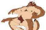  2017 anthro balls belly big_belly body_hair brown_hair brown_scales chair chest_hair dragon erection front_view hair happy_trail horn humanoid_penis male manlyster navel nipples penis pubes scales simple_background sitting slightly_chubby solo white_background 