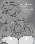 ambiguous_gender black_and_white breasts butt comic dialogue duo english_text female hi_res human humanoid mammal monochrome solo_focus surprise surprised_expression text the_dreamweaver_(ze_blackball.d) waking_up ze_blackball.d