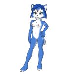  anthro belly breasts canid canine ears_up feet female fox freeguyfan776 genitals hand_on_hip heart_pubes hi_res krystal_(star_fox) mammal navel nintendo nipples pubes pussy shaped_pubes solo star_fox tail toes wide_hips 