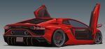  absurdres car english_commentary from_side grey_background highres lamborghini lamborghini_aventador mixed-language_commentary motor_vehicle no_humans original red_car shadow silenxe sports_car vehicle_focus 