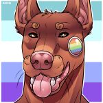  absurd_res afoxywitch anthro brown_body brown_fur canid canine canis dobermann domestic_dog fur hi_res lips male mammal pinscher solo tongue tongue_out 