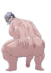  absurd_res anthro anus balls big_butt blush butt genitals hi_res human humanoid lifewonders looking_at_viewer male mammal muscular muscular_anthro muscular_male nude orange-lin penis shiva_(tas) simple_background solo tokyo_afterschool_summoners 