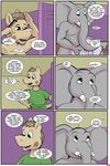  2017 anthro comic dressing elephant english_text equine horse male mammal open_mouth ragdoll_(study_partners) speech_bubble study_partners text thunderouserections trunk tusks woody_(study_partners) 