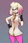  2017 cephalopod clothed clothing female fingerless_gloves gloves gradient_background hi_res humanoid inkling looking_at_viewer marine nintendo not_furry open_mouth pearl_(splatoon) scorpdk simple_background solo splatoon video_games 