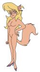  anthro bichi blonde_hair breasts callie_briggs clothing curvy_figure domestic_cat ears_up elbow_on_thigh eyewear featureless_breasts featureless_crotch felid feline felis female fluffy fluffy_tail footwear footwear_only freeguyfan776 glasses hair hanna-barbera hi_res high_heels mammal mostly_nude shoes shoes_only solo swat_kats tail 