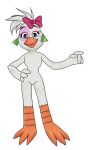  accessory alternative_fashion anthro avian beak bichi big_ear_ring bird blue_eyes bodypaint bow_ribbon chica_(fnaf) chicken curvy_figure ear_piercing ear_ring eyebrows eyelashes face_paint feather_hair feather_tuft feathers featureless_chest featureless_crotch feet female five_nights_at_freddy&#039;s five_nights_at_freddy&#039;s:_security_breach flat_chested freeguyfan776 galliform gallus_(genus) glamrock glamrock_chica hair hair_accessory hair_bow hair_ribbon hi_res lipstick makeup orange_feet phasianid piercing pseudo_hair ribbons ring_piercing scottgames solo steel_wool_studios toes tuft winged_arms wings 