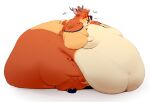  2020 anthro antlers belly big_belly big_butt big_moobs big_muscles biped blush breath butt deer digital_drawing_(artwork) digital_media_(artwork) english_text fat_rolls fur hi_res hooves horn huge_belly huge_butt huge_muscles huge_thighs hyper hyper_belly hyper_butt hyper_muscles hyper_thighs immobile male mammal moobs morbidly_obese morbidly_obese_anthro morbidly_obese_male muscular obese obese_anthro obese_male okaeri orange_body orange_fur overweight overweight_anthro overweight_male panting ray_the_buck simple_background sitting solo tail text thick_thighs white_background 
