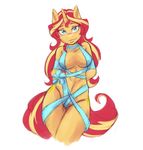  alternate_form ambris anthro anthrofied bedroom_eyes breasts equestria_girls eyelashes female gift half-closed_eyes happy my_little_pony naughty_face portrait pose ribbons seductive smile solo suggestive sunset_shimmer_(eg) three-quarter_portrait 