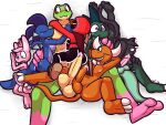  2024 2_horns 2_toes 3_toes amphibian anthro anthro_on_anthro ball_size_difference balls bed big_balls big_breasts big_butt big_nipples big_penis black_balls black_body black_fur black_glans black_hair black_nipples black_nose black_penis blue_body blue_eyes blue_hood blue_pupils blue_scales blush bodily_fluids bottomless breast_squish breasts brother_(lore) brother_and_sister_(lore) brown_clothing brown_footwear brown_pupils brown_shoes butt butt_grab caspar_the_frog claws clothed clothing cross-popping_vein cuddle_pile cuddling demon domestic_cat dragon emerald_(ultilix) erection european_mythology eyes_closed feet felid feline felis female finger_claws footwear frog frottage fur furniture genital_fluids genitals glans goo_creature green_balls green_body green_eyes green_hair green_pupils green_scales green_skin hair half-closed_eyes hand_on_butt heart_symbol hi_res horn hot_dogging hug humanoid humanoid_genitalia humanoid_on_anthro humanoid_penis interspecies lagomorph larger_anthro larger_male leo_the_magician leporid looking_at_another looking_down male male/female male/male mammal medium_breasts motion_lines muscular muscular_anthro muscular_male mythological_creature mythological_scalie mythology narrowed_eyes nipples nude on_bed one_eye_closed orange_balls orange_body orange_eyes orange_penis orange_scales penile penis pink_body pink_fur pink_glans pink_hair pink_penis pink_skin precum pupils rabbit red_hood ruby_(ultilix) scales scalie sex shadow_creature shoes short_stack shoulder_grab sibling_(lore) sister_(lore) size_difference smaller_humanoid smaller_male smile sofia_(ultilix) squish to-be-named-later toe_claws toes ultilix wes_(ultilix) western_dragon white_balls white_claws white_horn white_inner_ear yellow_balls yellow_body yellow_penis yellow_skin 
