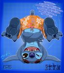  2024 4_arms 4_toes alien anthro biped black_eyes blue_background blue_body blue_claws blue_fur blue_nose blue_pawpads character_name chest_tuft claws clothed clothing constructed_language crossed_arms dialogue digital_drawing_(artwork) digital_media_(artwork) disney dotted_background english_text experiment_(lilo_and_stitch) eyewear eyewear_on_head feet fictional_language finger_claws foot_focus fur gesture hake-feretto hand_gesture handstand hi_res lilo_and_stitch male multi_arm multi_limb notched_ear open_mouth open_smile orange_clothing orange_swimming_trunks orange_swimwear pattern_background pawpads signature simple_background small_tail smile soles solo stitch_(lilo_and_stitch) sunglasses sunglasses_on_head swimming_trunks swimwear tail tantalog_text text toes topless topless_anthro topless_male tuft v_sign wrinkled_feet wrinkles 